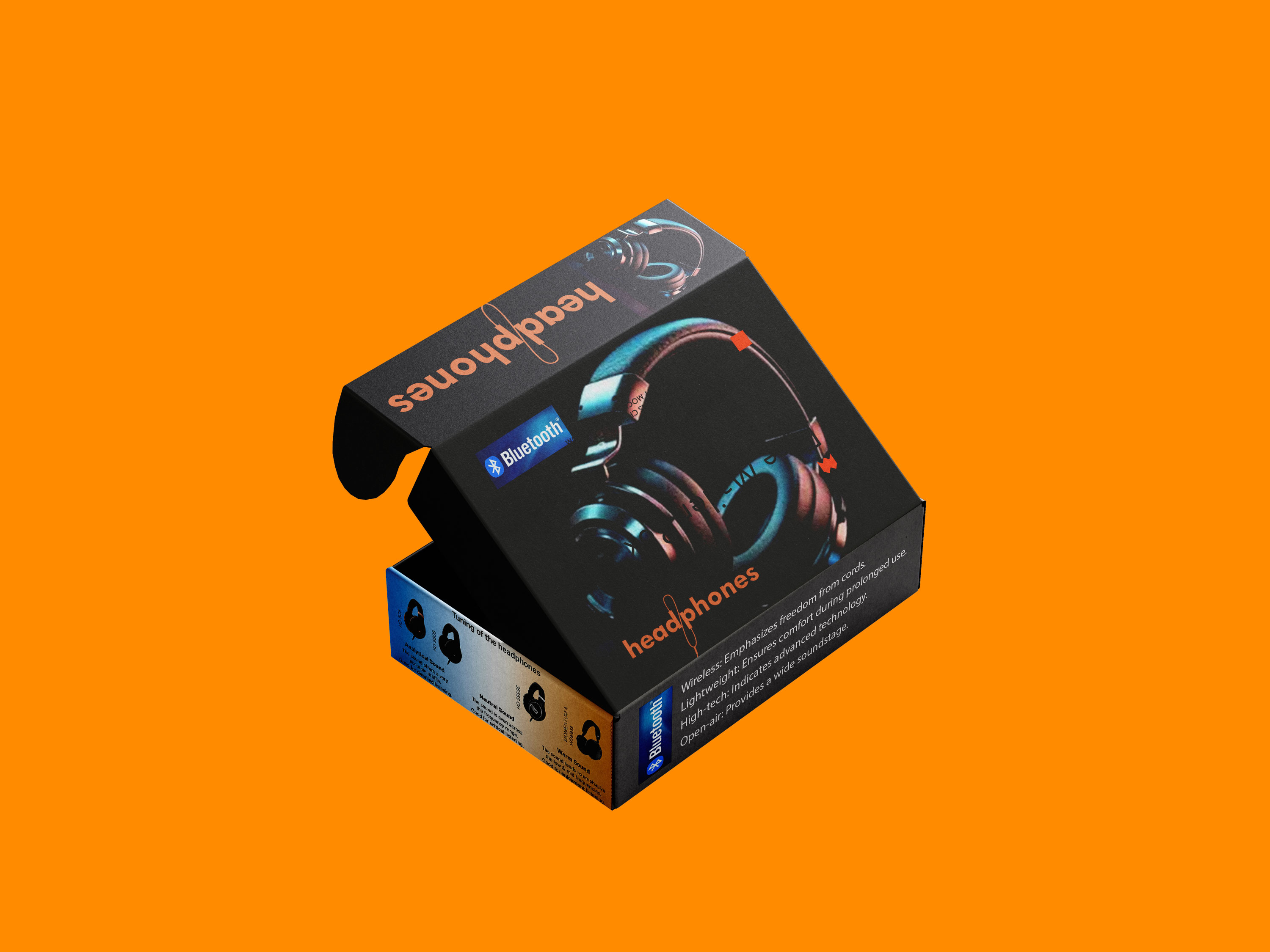 A sleek, modern package for Wireless Earphones packaging showcase