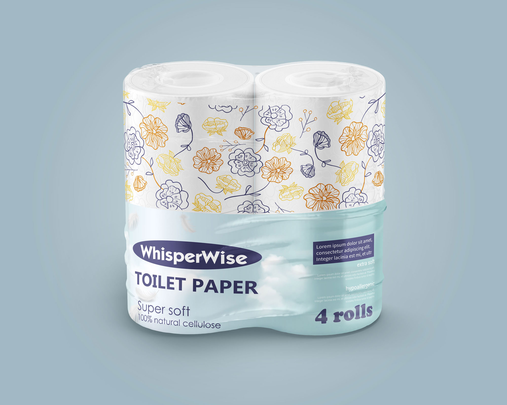WhisperWise Toilet Paper packaging showcase