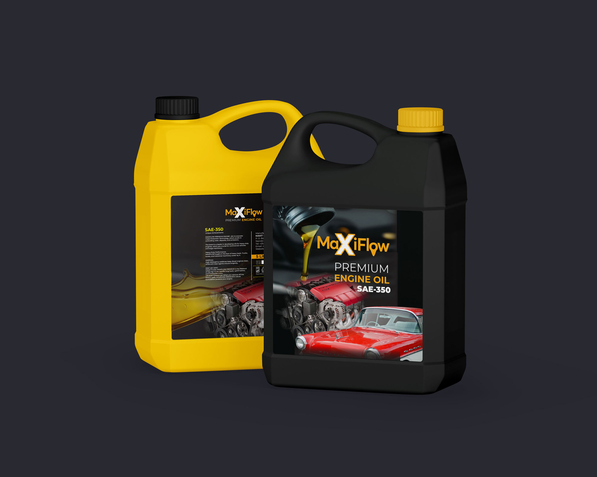 Maxiflow Premium Engine Oil – Label & Jerrican Design packaging design showcase